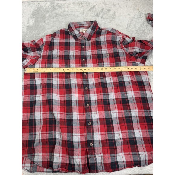 Duluth Trading Long Sleeve Flannel Shirt Men's Size 3XLT Red - Picture 5 of 8